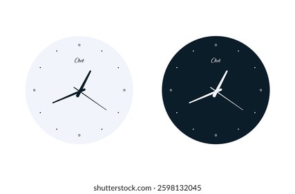 Wall clock in minimal style. mock-up of wall clock for branding and advertise isolated.