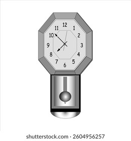 Wall Clock with Octagonal Frame