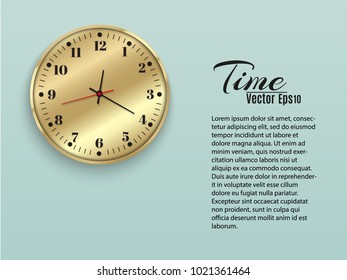 Wall clock office. Template design in vector closeup. The layout for branding and advertising isolated.Beautiful and original timer on a transparent background. Element vector design.