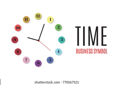 Wall clock office. Template design in vector closeup. The layout for branding and advertising isolated.Beautiful and original timer on a transparent background. Element vector design.
