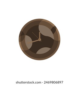 Reloj de pared sobre fondo blanco aislado. Gráfico de Vector.