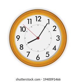 Wall clock on a white background. Vector illustration.