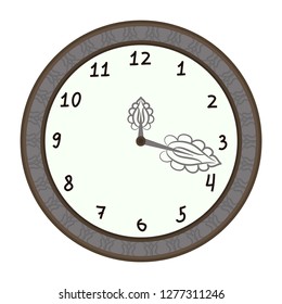 Wall clock with openwork arrows. Vector illustration