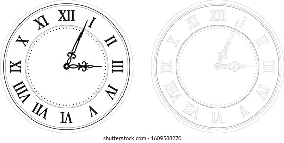Wall clock with openwork clock hands