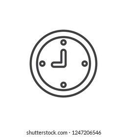 Wall clock outline icon. linear style sign for mobile concept and web design. Office watch simple line vector icon. Time symbol, logo illustration. Pixel perfect vector graphics