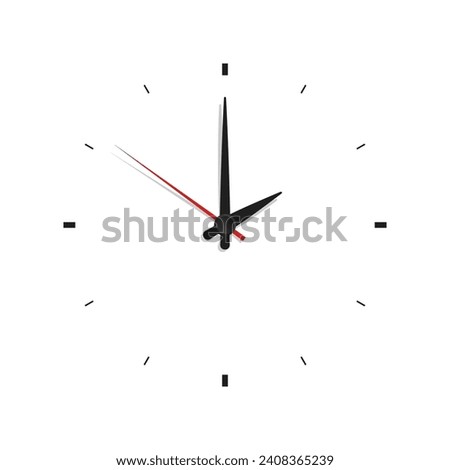 A wall clock painted in modern style. Watch in realistic style. Vector illustration.
