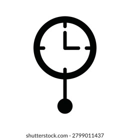 Wall clock with pendulum hanging icon pendulum measurement silhouette
