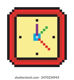 Wall clock in pixel art style
