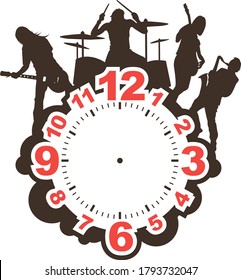 Reloj de pared (roca) para el corte láser de contrachapado o metal. Ideal para los interiores, los establecimientos temáticos.