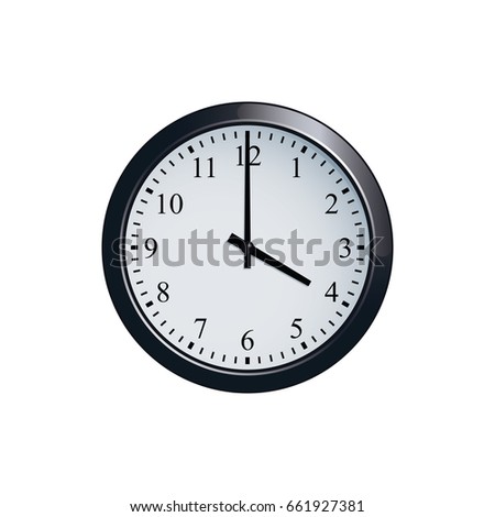 Wall clock set at 4 o'clock