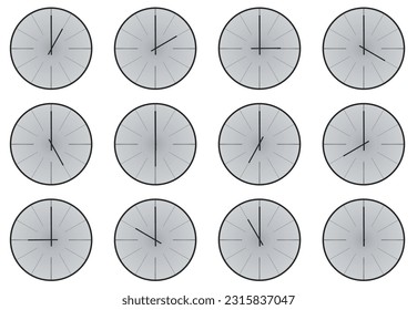 Wall clock set. vector illustration