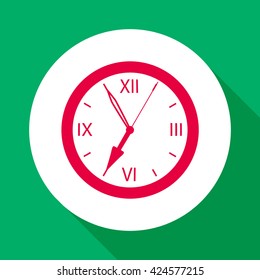 Wall clock showing seven o'clock time.