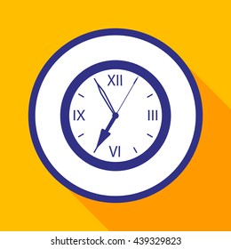 Wall clock showing seven o'clock time.