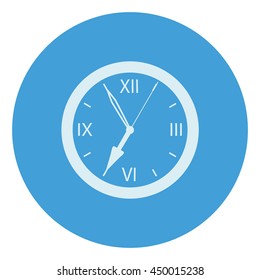 Wall clock showing seven o'clock time.