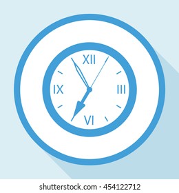 Wall clock showing seven o'clock time.