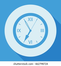 Wall clock showing seven o'clock time.