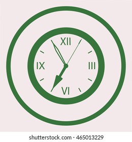 Wall clock showing seven o'clock time.