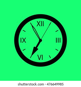 Wall clock showing seven o'clock time.