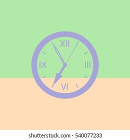 Wall clock showing seven o'clock time.