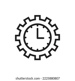 wall clock sign symbol vector illustration on white background.
