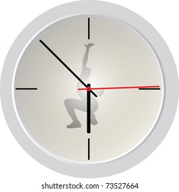 Wall clock with a silhouette of the dancer.