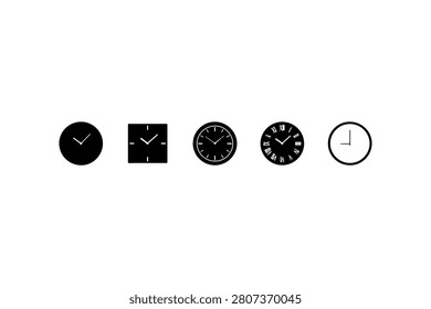 Wall Clock Silhouette Vector Collection Set