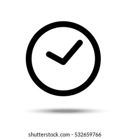 Wall clock in a simple line art style. isolated on white background.