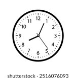 Wall clock. Simple wall clock. Minimalist watch. Classic design wall clock. Analog clock. Vector illustration