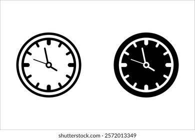 Wall clock. Simple wall clock. Minimalist watch. Classic design wall clock. Analog clock. Vector illustration