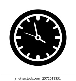 Wall clock. Simple wall clock. Minimalist watch. Classic design wall clock. Analog clock. Vector illustration