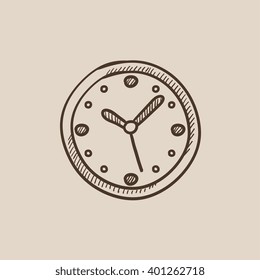 Wall Clock Sketch Icon.