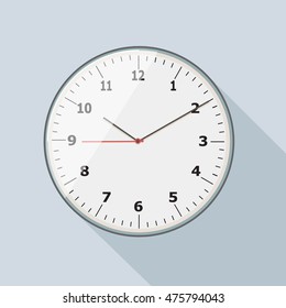 Wall clock. Stock vector illustration.