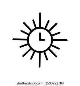 Wall Clock in Sunshine Shape Concept Home Deco Vector icon design