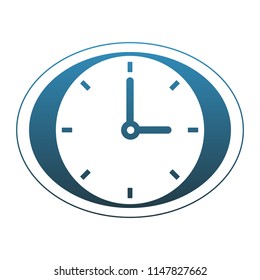 Wall clock symbol blue lines