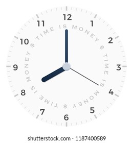 Wall Clock template with "time is money" text