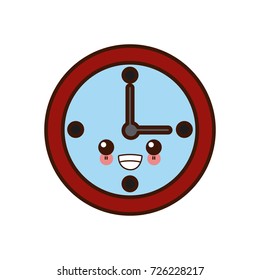 Wall clock time cute kawaii cartoon