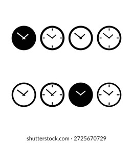 Wall clock time silhouette icon