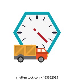 wall clock and  truck van icon