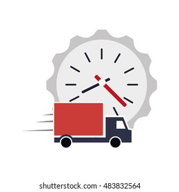 wall clock and  truck van icon