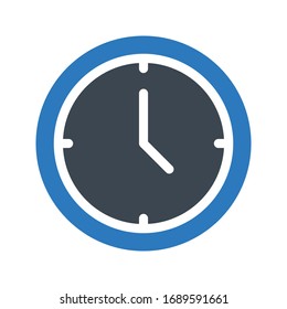 wall clock vector glyph color icon 