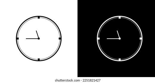 wall clock vector icon, in black and white variant, great for icons showing the time.