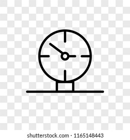 Wall clock vector icon isolated on transparent background, Wall clock logo concept