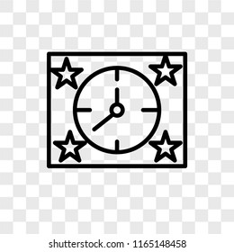 Wall clock vector icon isolated on transparent background, Wall clock logo concept