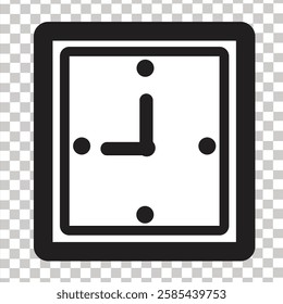 Wall clock vector icon, time design, self-reminder to wake up early, wall clock, morning symbol, square clock sign 