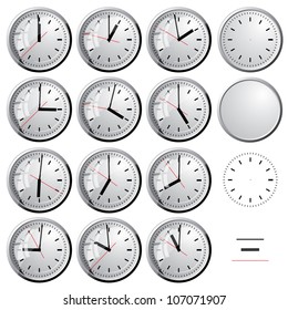 Wall clock. Vector illustration.