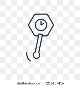 Wall clock vector outline icon isolated on transparent background, high quality linear Wall clock transparency concept can be used web and mobile