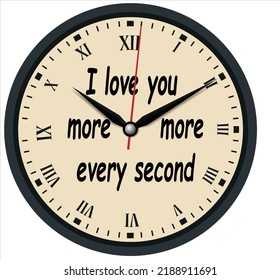 wall clock vectors ( I love you )ready for CNC machine 