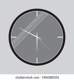 Wall clock watch flat isolated vector illustration.