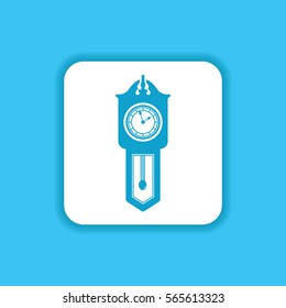 Wall Clock, Watch Icon with Blue Background for Use Web, Mobile and Everything 