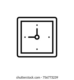 Wall Clock, watch vector illustration simple and modern line icon